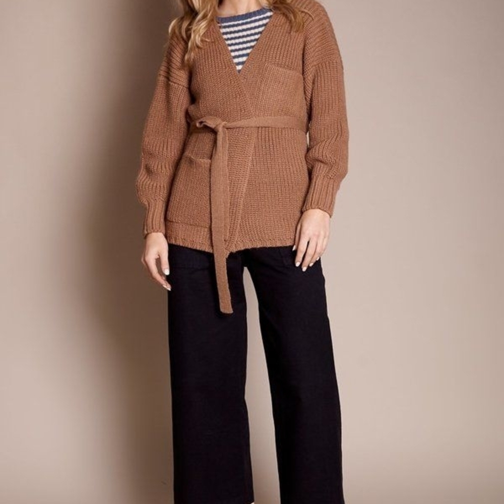 NWOT First Rite Camel Sweater Coat Size S